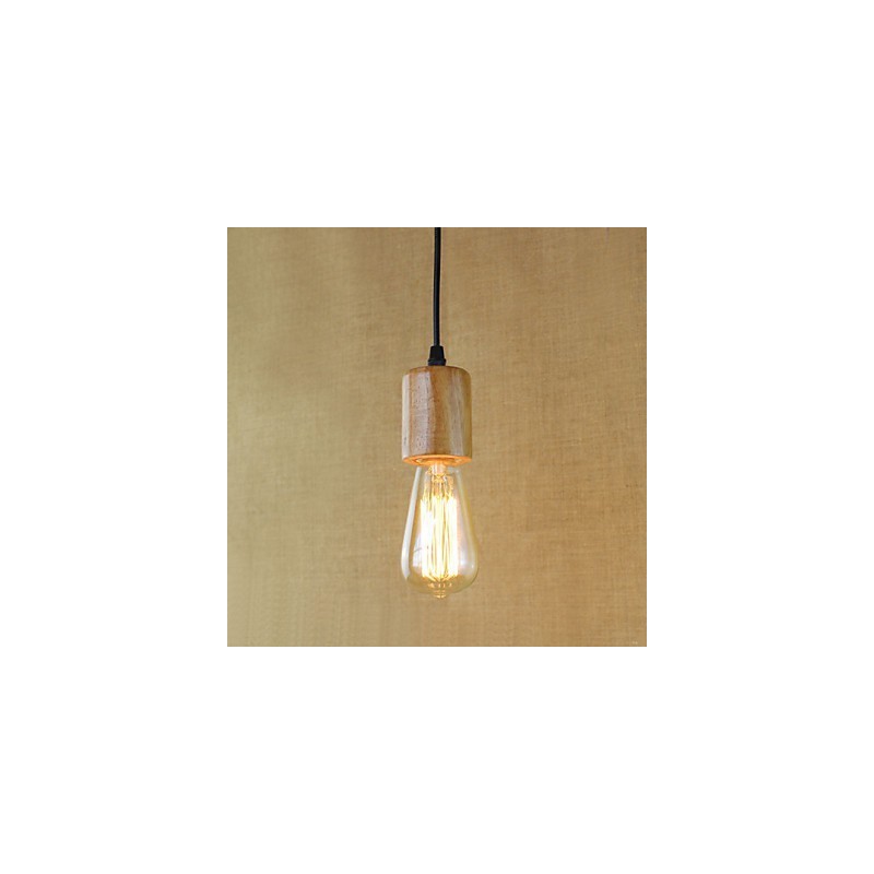 Lampada a sospensione mini vintage retrò country in legno e bambù