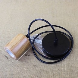 Lampada a sospensione mini vintage retrò country in legno e bambù