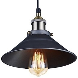 Lampada a sospensione classica vintage retrò in metallo nero 3xE26/E27