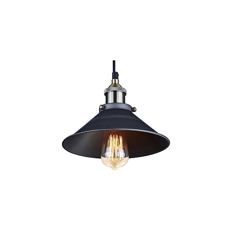 Lampada a sospensione classica vintage retrò in metallo nero 3xE26/E27