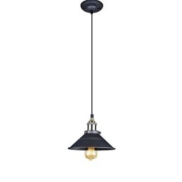 Lampada a sospensione classica vintage retrò in metallo nero 3xE26/E27