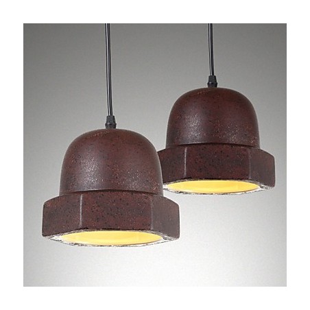 Lampada a sospensione vintage in ceramica nera Edison