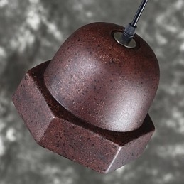 Lampada a sospensione vintage in ceramica nera Edison