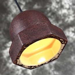 Lampada a sospensione vintage in ceramica nera Edison