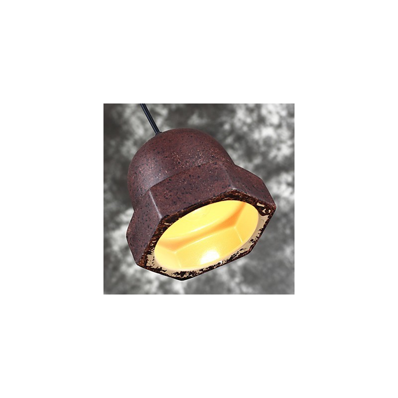 Lampada a sospensione vintage in ceramica nera Edison