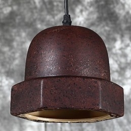 Lampada a sospensione vintage in ceramica nera Edison