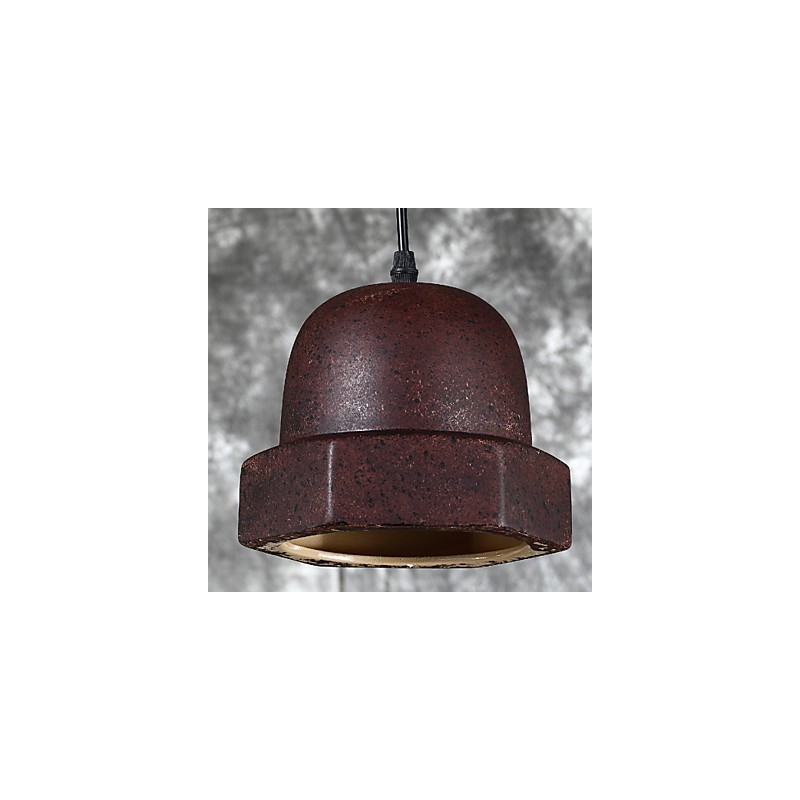 Lampada a sospensione vintage in ceramica nera Edison