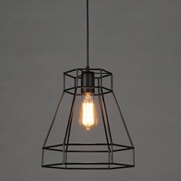 Lampadario a sospensione in ferro battuto geometrico a diamante, moderno e contemporaneo