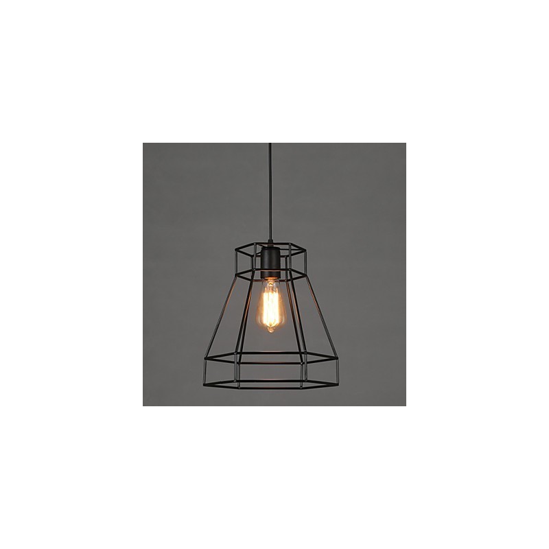 Lampadario a sospensione in ferro battuto geometrico a diamante, moderno e contemporaneo