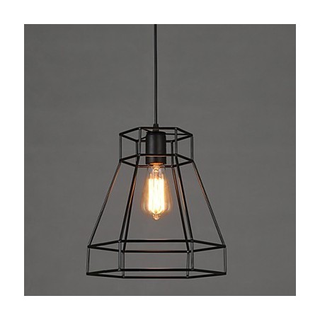 Lampadario a sospensione in ferro battuto geometrico a diamante, moderno e contemporaneo