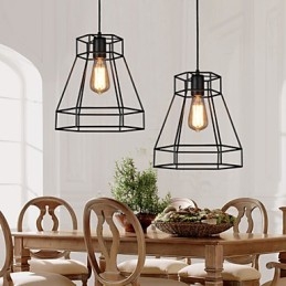 Lampadario a sospensione in ferro battuto geometrico a diamante, moderno e contemporaneo