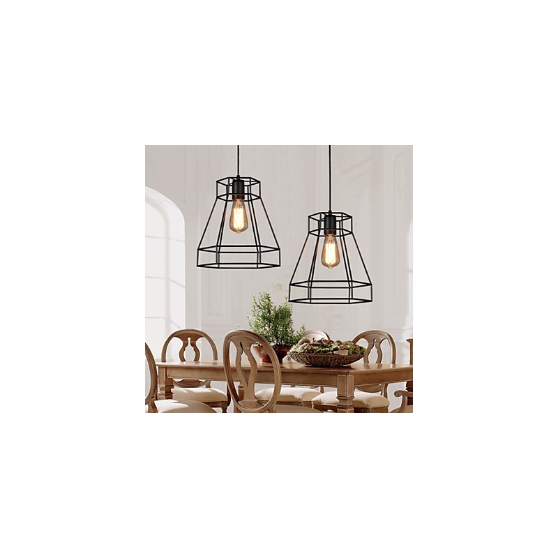 Lampadario a sospensione in ferro battuto geometrico a diamante, moderno e contemporaneo