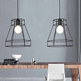 Lampadario a sospensione in ferro battuto geometrico a diamante, moderno e contemporaneo