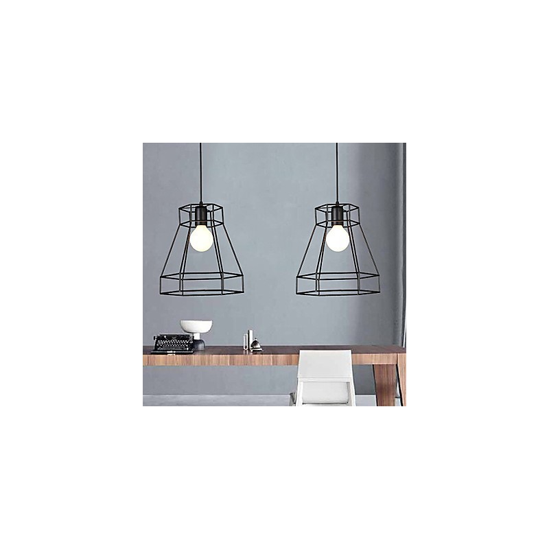 Lampadario a sospensione in ferro battuto geometrico a diamante, moderno e contemporaneo