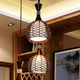 Lampada a sospensione classica rurale Cany Art Weaving