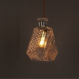 Lampadario a sospensione in vetro artistico intagliato a forma di bottiglia romantica