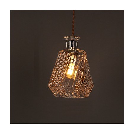 Lampadario a sospensione in vetro artistico intagliato a forma di bottiglia romantica