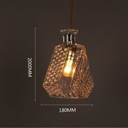 Lampadario a sospensione in vetro artistico intagliato a forma di bottiglia romantica