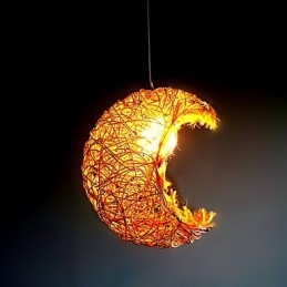 Lampada a sospensione moderna in rattan intrecciato testa singola stile rurale Cany