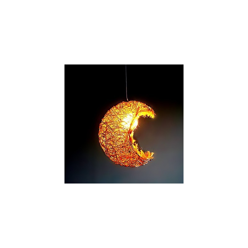 Lampada a sospensione moderna in rattan intrecciato testa singola stile rurale Cany