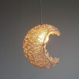 Lampada a sospensione moderna in rattan intrecciato testa singola stile rurale Cany