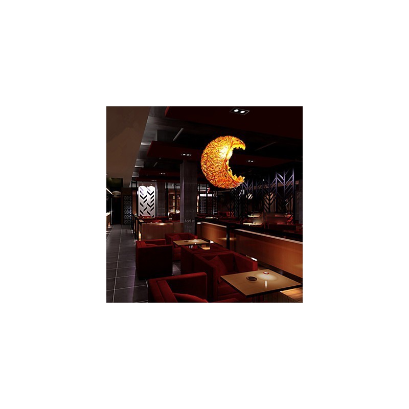 Lampada a sospensione moderna in rattan intrecciato testa singola stile rurale Cany