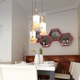 Lampada a sospensione a goccia creativa con foglie, 3 luci