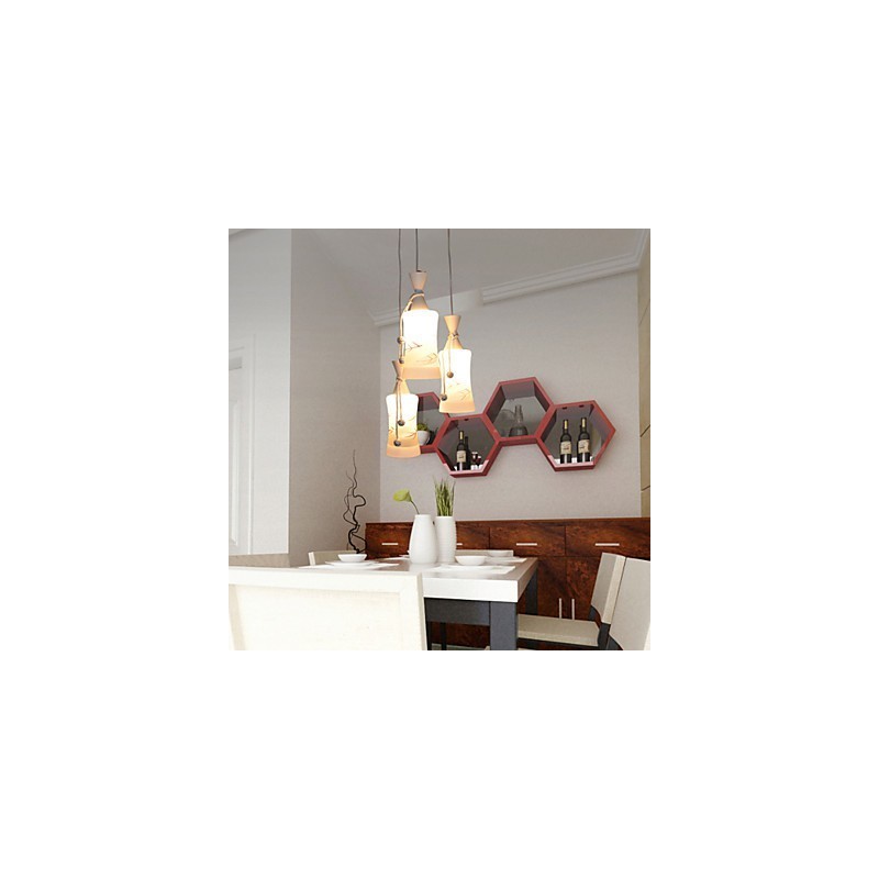 Lampada a sospensione a goccia creativa con foglie, 3 luci