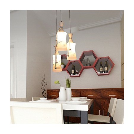 Lampada a sospensione a goccia creativa con foglie, 3 luci