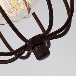 Lampada a sospensione in metallo stile mini vintage dipinta, marrone, 1 lampadina E26/E27