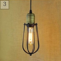 Lampada a sospensione rustica vintage in metallo nero E26/E27
