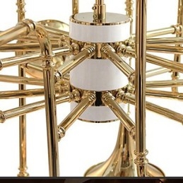 Lampadario country mini in metallo dorato a 3 livelli