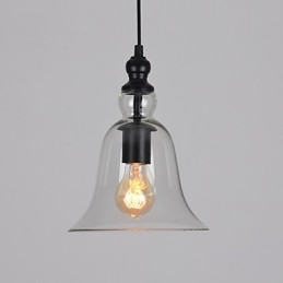 Lampadario a sospensione in vetro trasparente retrò industriale vintage minimalista