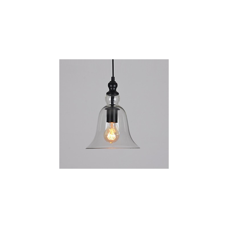Lampadario a sospensione in vetro trasparente retrò industriale vintage minimalista