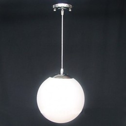 Lampadario a sospensione sferico in vetro bianco 3 lampadine E26/E27
