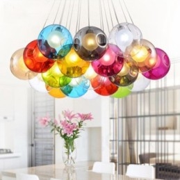 Lampada a sospensione in vetro creativo nordico retrò a goccia, diametro 12 cm