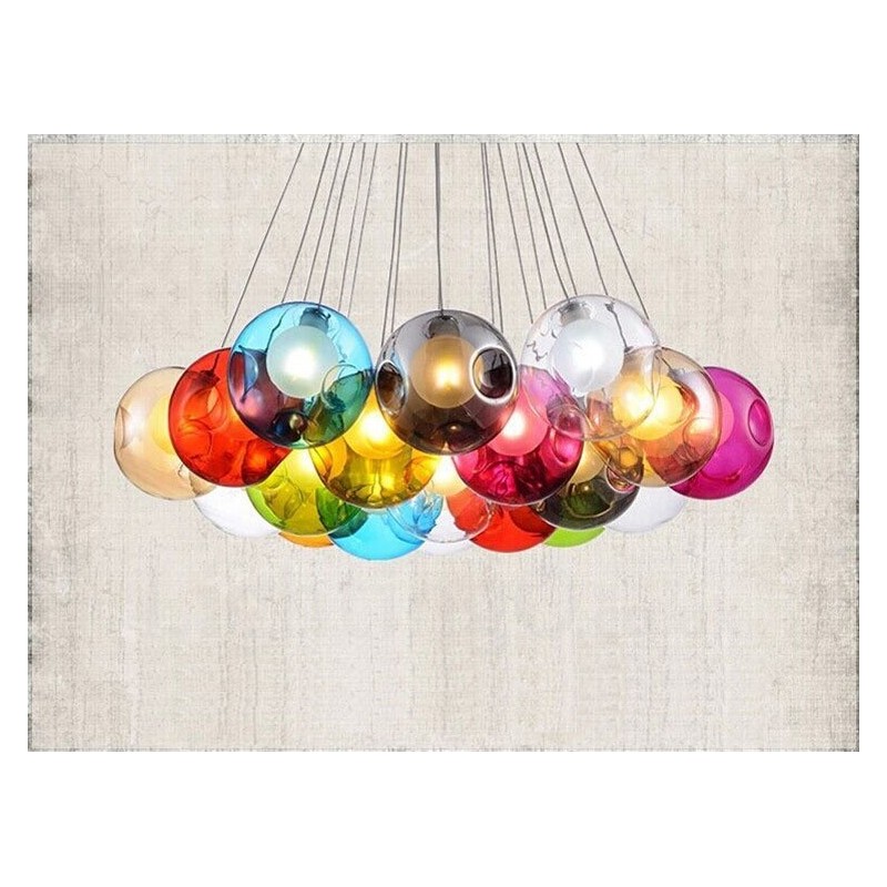 Lampada a sospensione in vetro creativo nordico retrò a goccia, diametro 12 cm