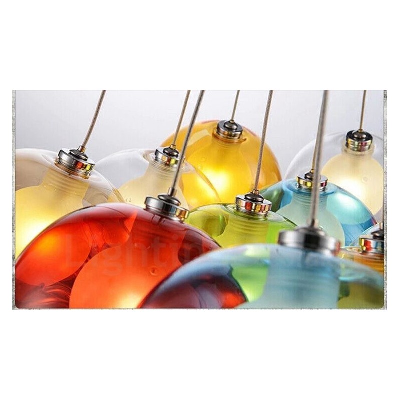 Lampada a sospensione in vetro creativo nordico retrò a goccia, diametro 12 cm