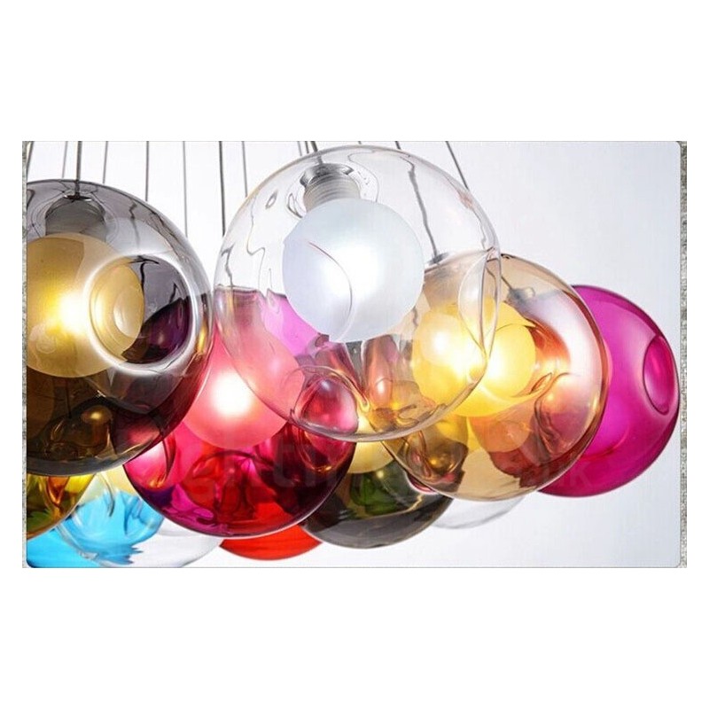 Lampada a sospensione in vetro creativo nordico retrò a goccia, diametro 12 cm