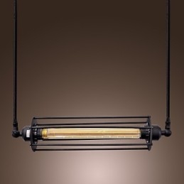 Lampada a sospensione classica vintage dipinta motivo isola in vetro trasparente