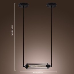 Lampada a sospensione classica vintage dipinta motivo isola in vetro trasparente