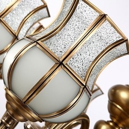 Lampadario classico rustico in metallo finitura ottone 9 luci E26/E27