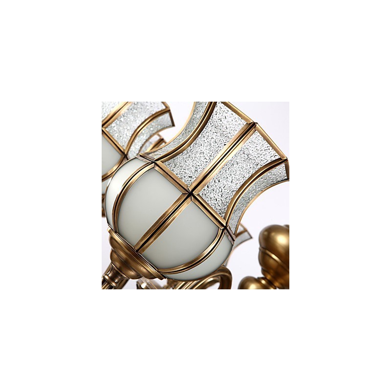 Lampadario classico rustico in metallo finitura ottone 9 luci E26/E27