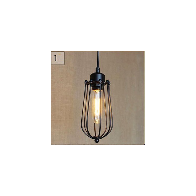 Lampada a sospensione in ferro battuto nera Ruralge