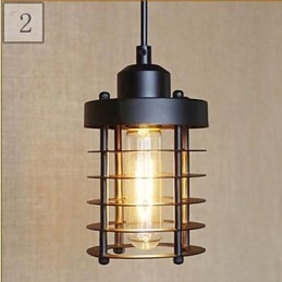 Lampada a sospensione in ferro battuto nera Ruralge