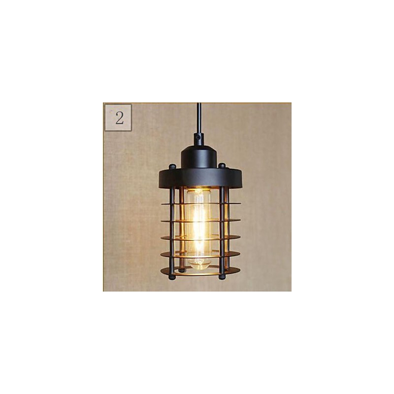 Lampada a sospensione in ferro battuto nera Ruralge