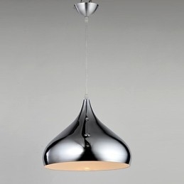 Lampada a sospensione mini moderna in metallo cromato