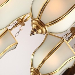 Lampadario rustico classico in metallo finitura ottone, 9 luci E26/E27, 78 cm