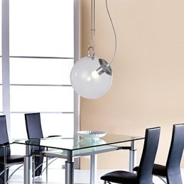 Lampada a sospensione mini moderna contemporanea dipinta in vetro bianco
