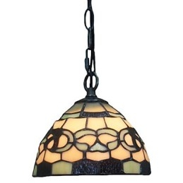 Lampada a sospensione mini a 1 luce con paralume in vetro multicolore